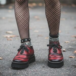 Classic Red and Black Women's Brogues